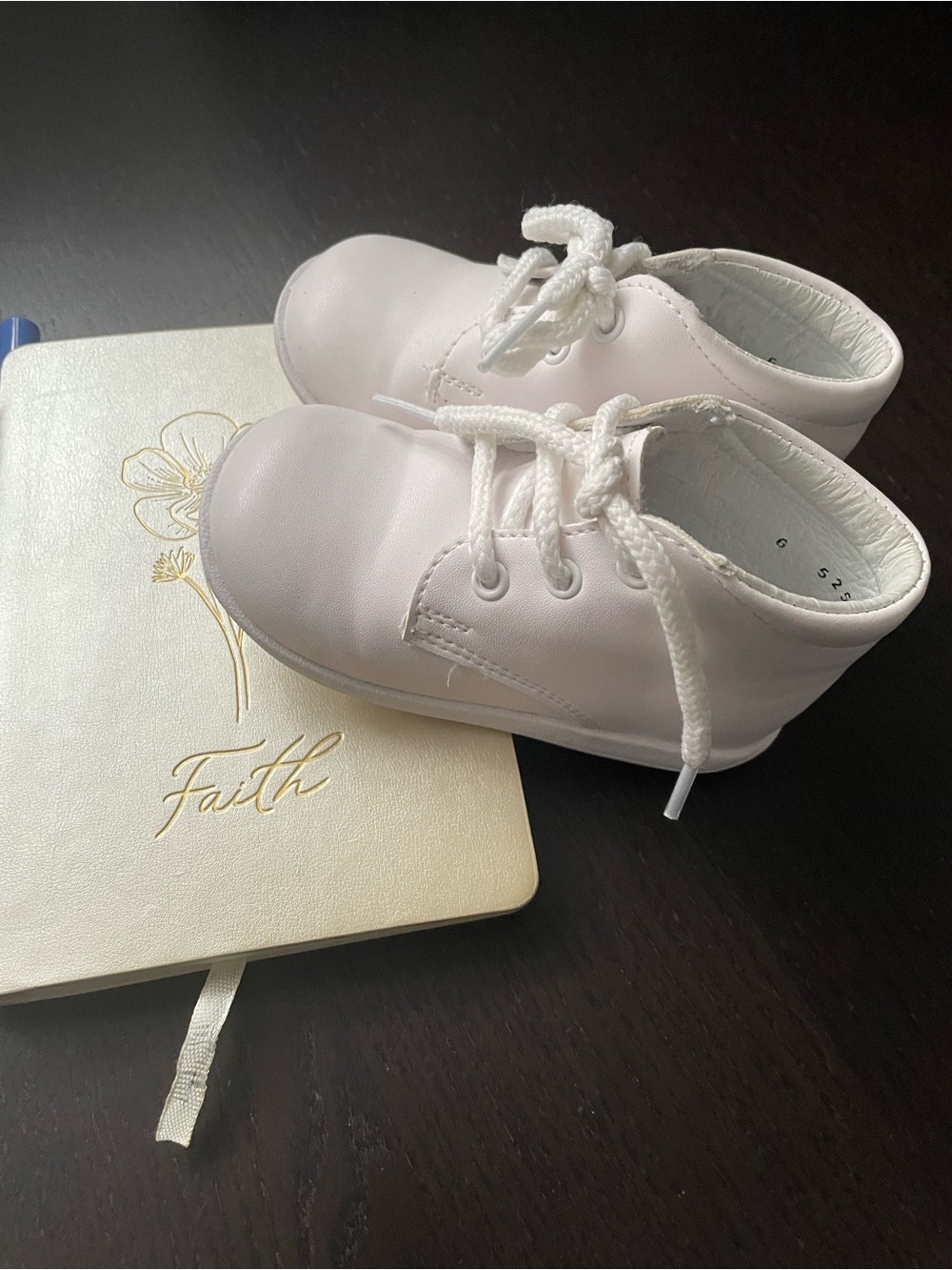 Kids White Lace-Up Leatherette Shoes - for baptism or suit event